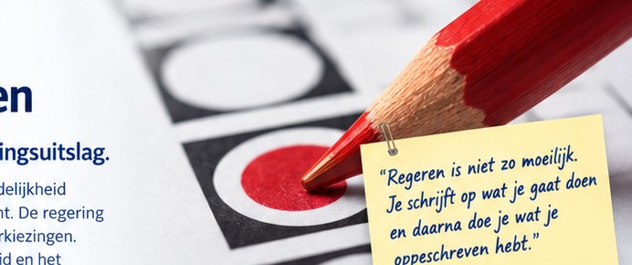 Rood potlood bij een Nederlands stembiljet